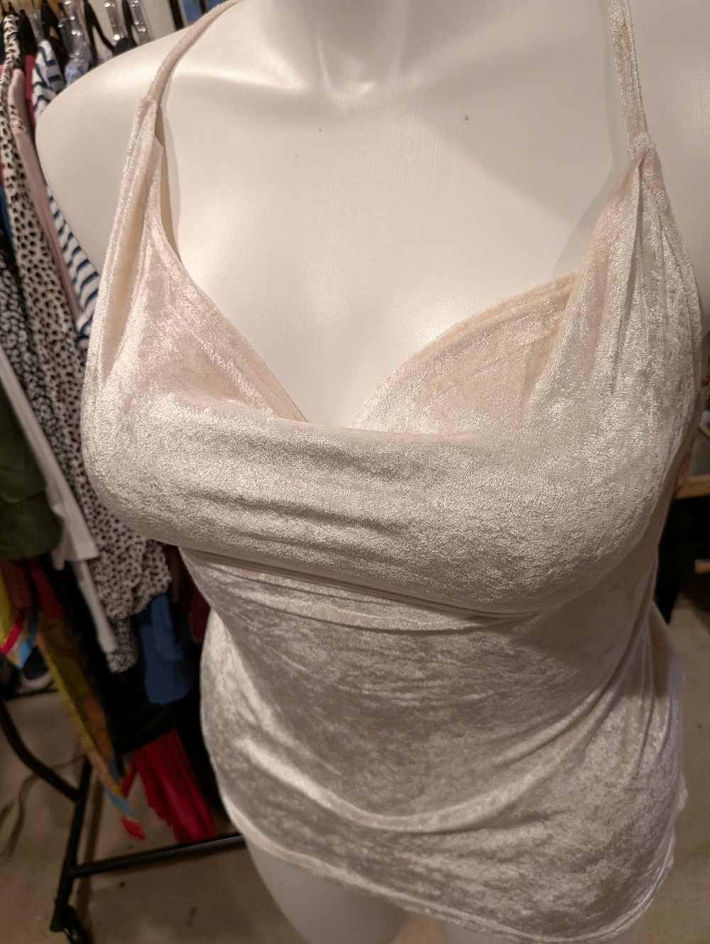 Intimately Free People Cream Colored Velvet Backless Tank - M